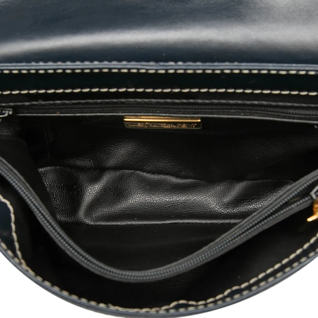 Saint Laurent Leather Y Cutout Flap Crossbody Black Leather Very good - Model View
