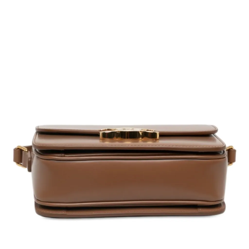 Celine Teen Shiny Calfskin Triomphe Crossbody Brown Leather Very good - Inside View