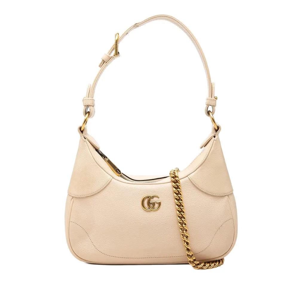 Gucci Small Goatskin Aphrodite Satchel Brown Leather Very good - Front View