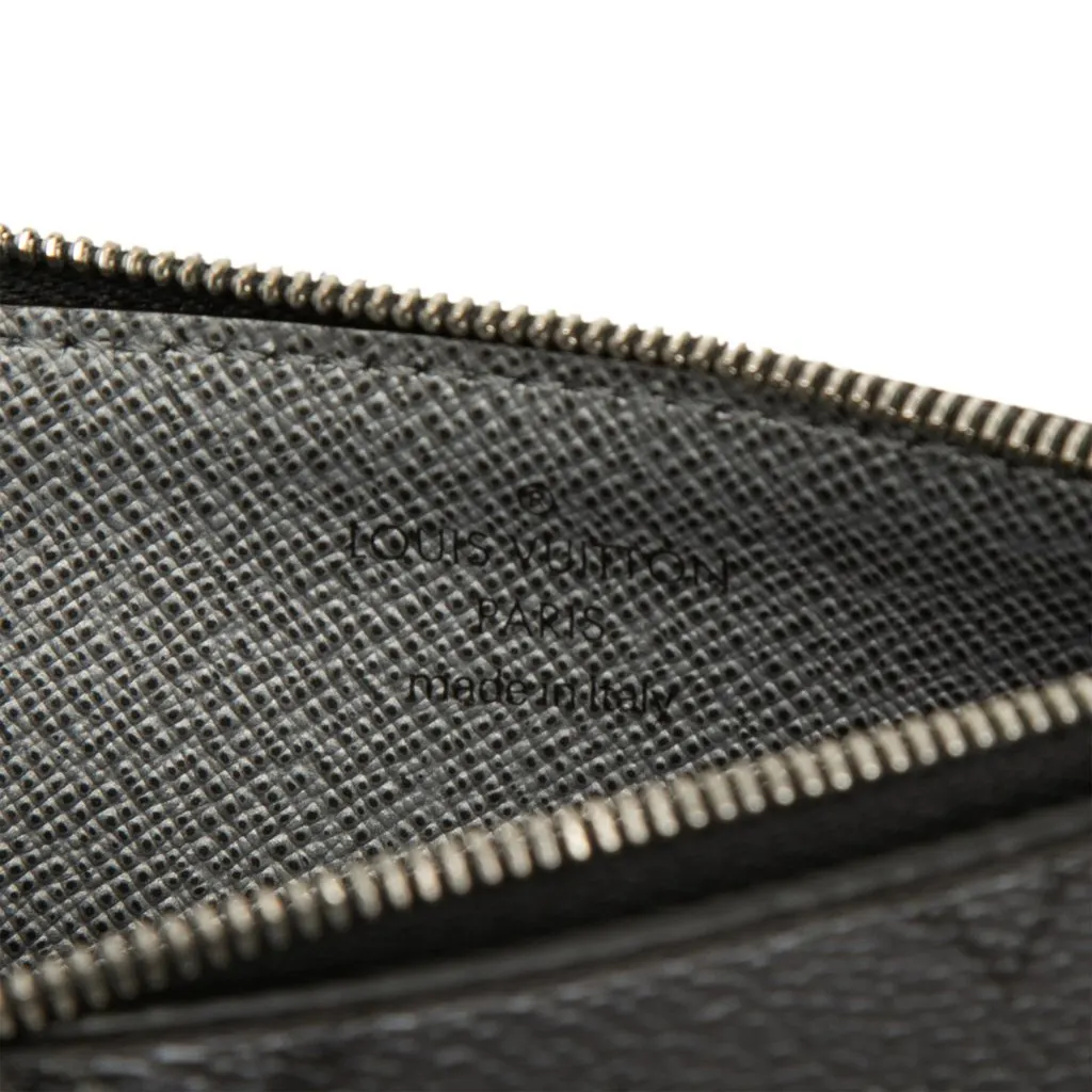 Louis Vuitton Monogram Eclipse Reverse Taigarama Coin Card Holder Black Very good - Box View