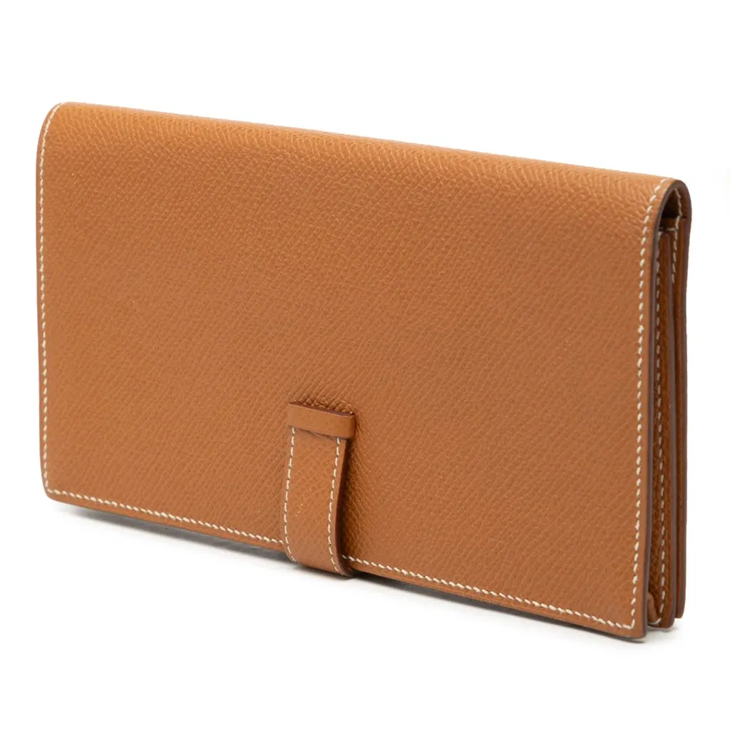Hermès Epsom Bearn Wallet Brown Leather Very good - Back View