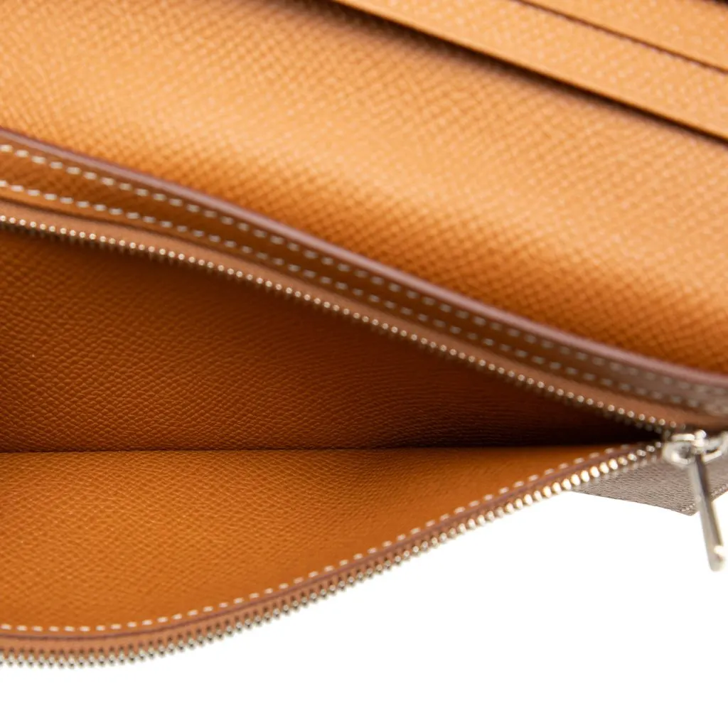 Hermès Epsom Bearn Wallet Brown Leather Very good - Model View