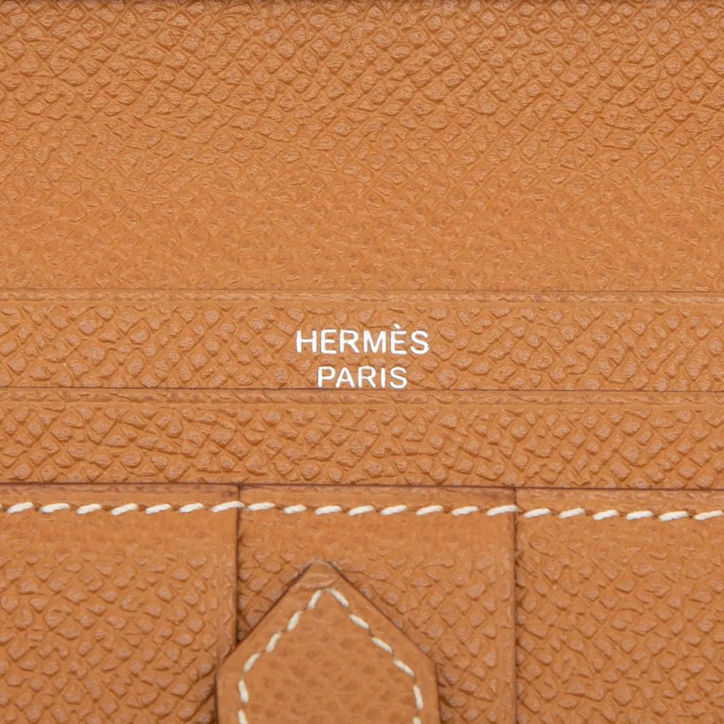 Hermès Epsom Bearn Wallet Brown Leather Very good - Box View