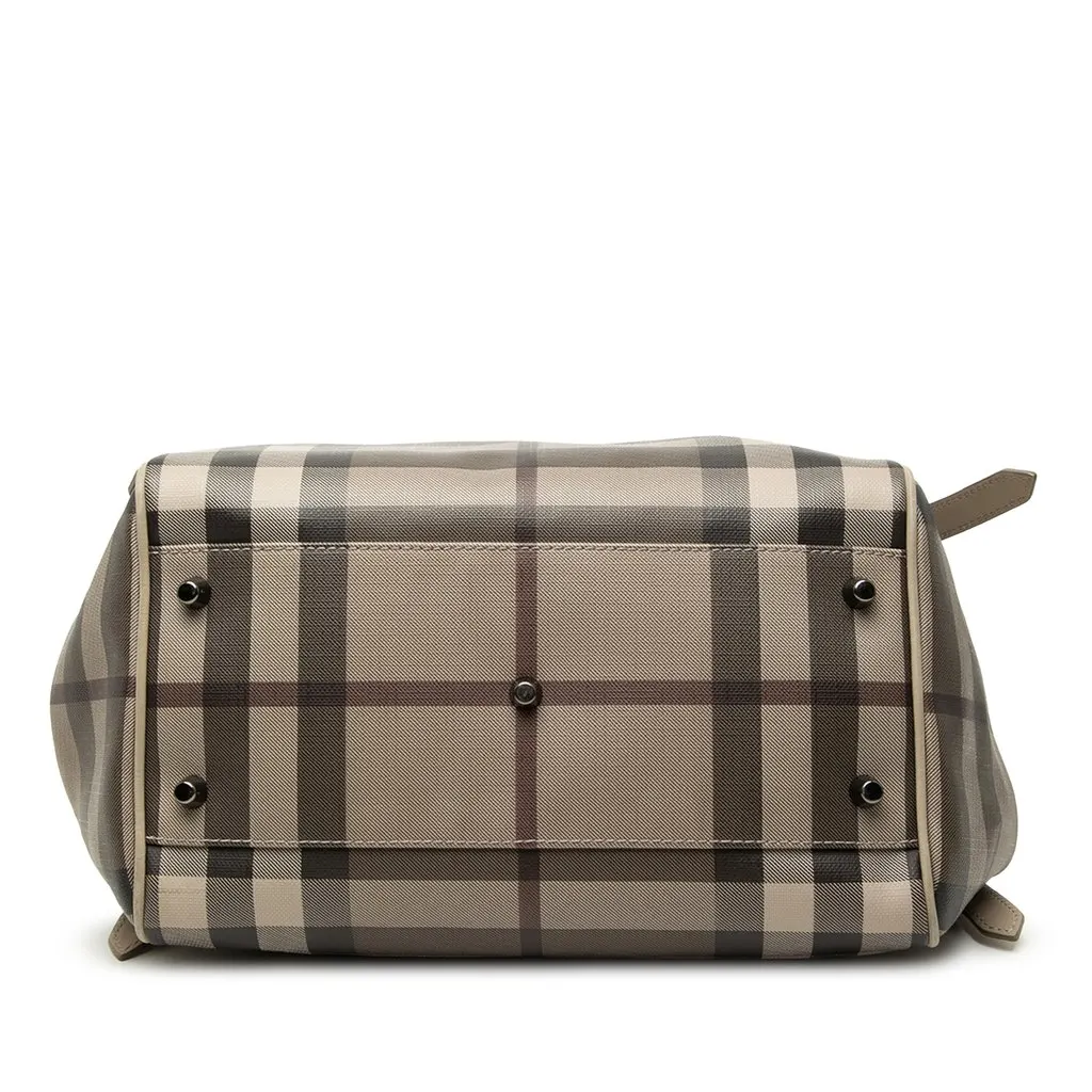 Burberry Small Smoke Check Coated Canvas Canterbury Tote Brown Very good - Inside View