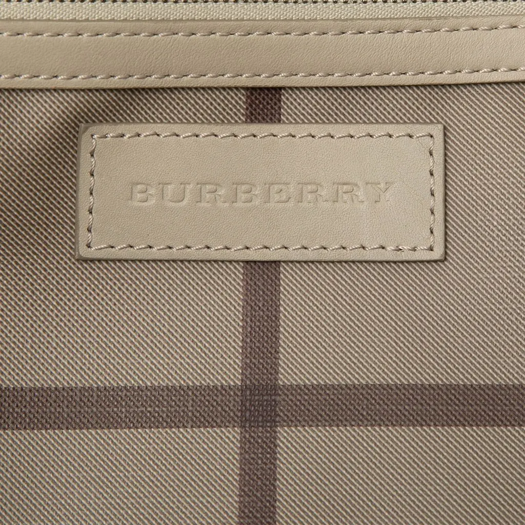 Burberry Small Smoke Check Coated Canvas Canterbury Tote Brown Very good - Box View
