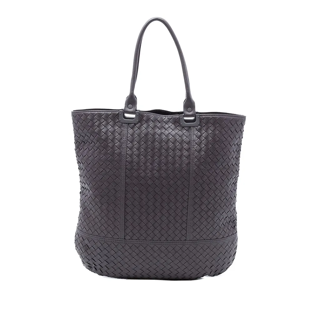 Bottega Veneta Nappa Intrecciato Tote Purple Leather Very good - Front View