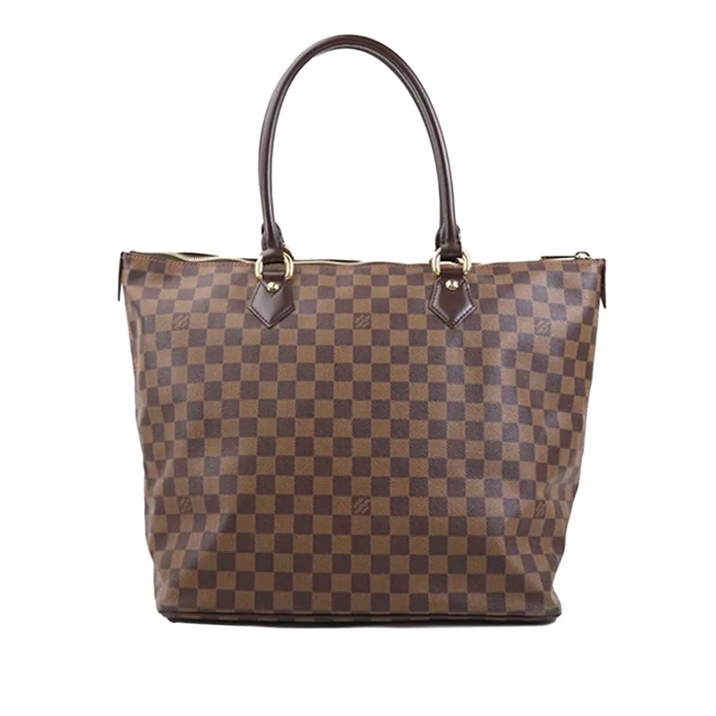 Louis Vuitton Damier Ebene Saleya GM Brown Canvas Good - Front View