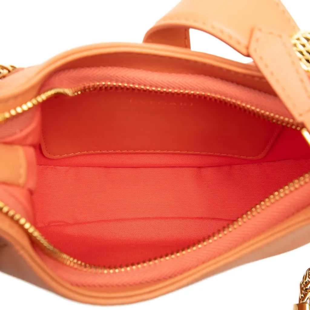 Bvlgari Small Leather Serpenti Ellipse Satchel Orange Leather Very good - Model View