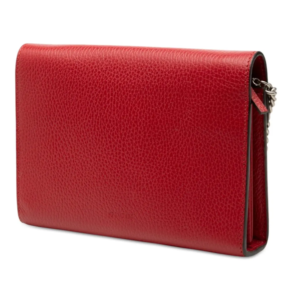 Gucci Calfskin Dionysus Wallet on Chain Red Leather Very good - Back View