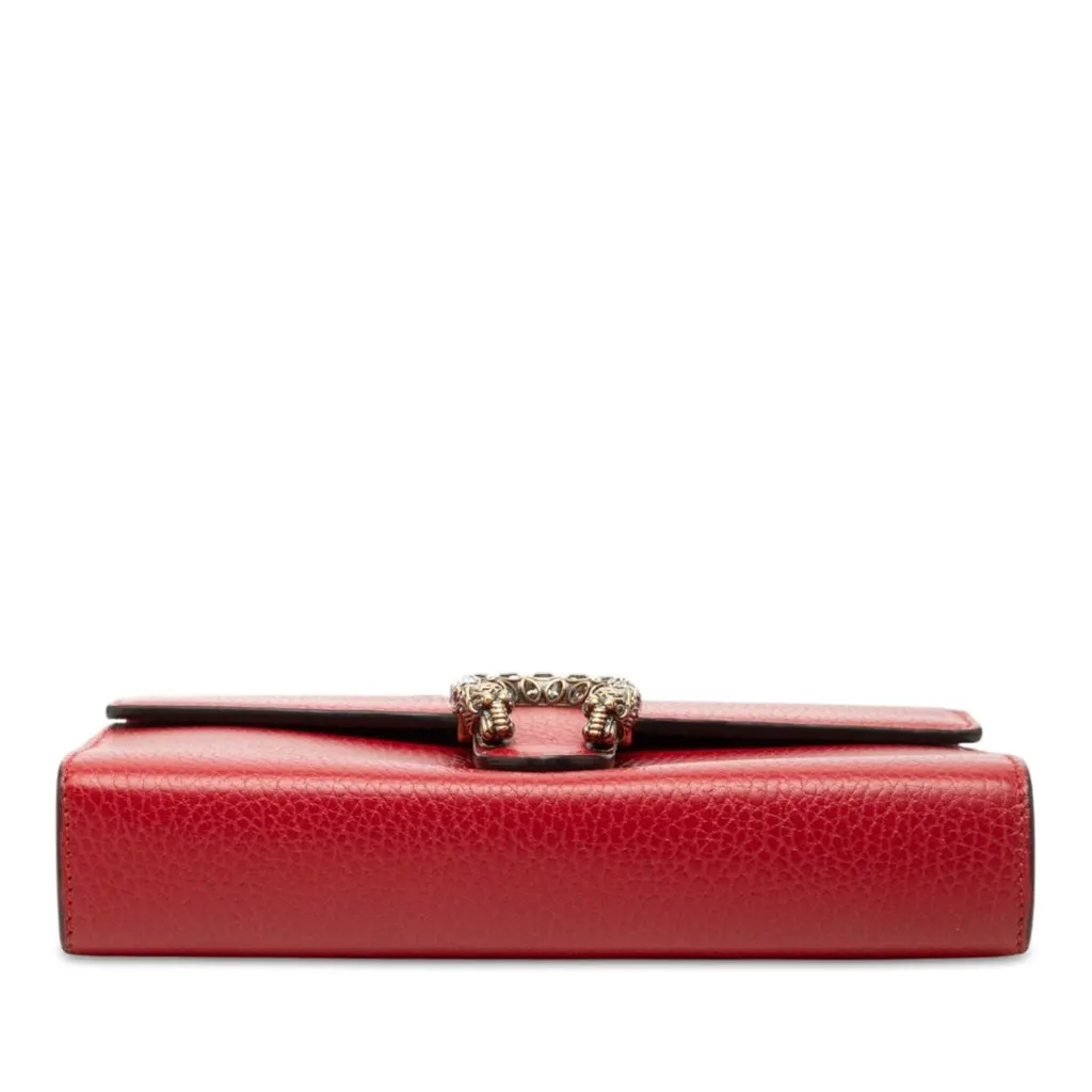 Gucci Calfskin Dionysus Wallet on Chain Red Leather Very good - Inside View