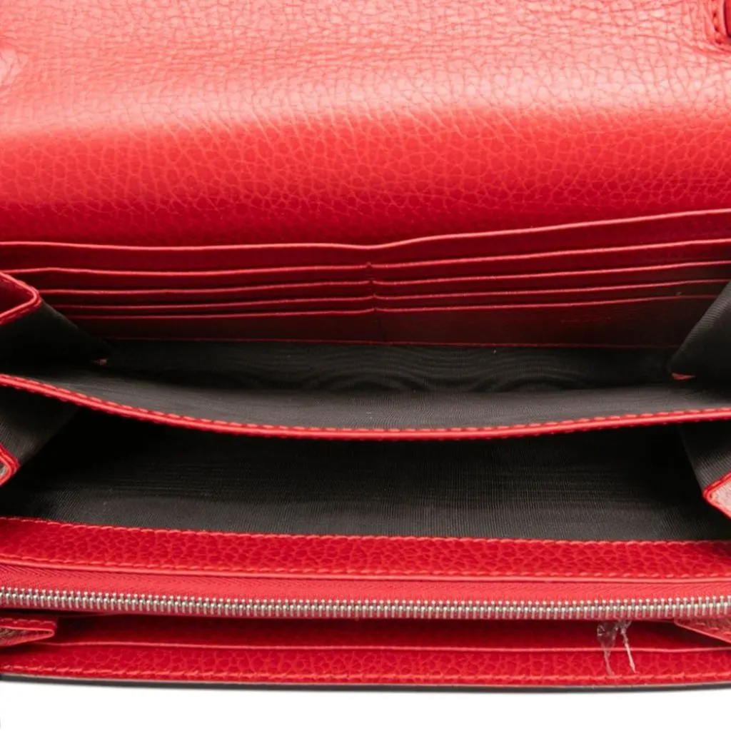 Gucci Calfskin Dionysus Wallet on Chain Red Leather Very good - Model View