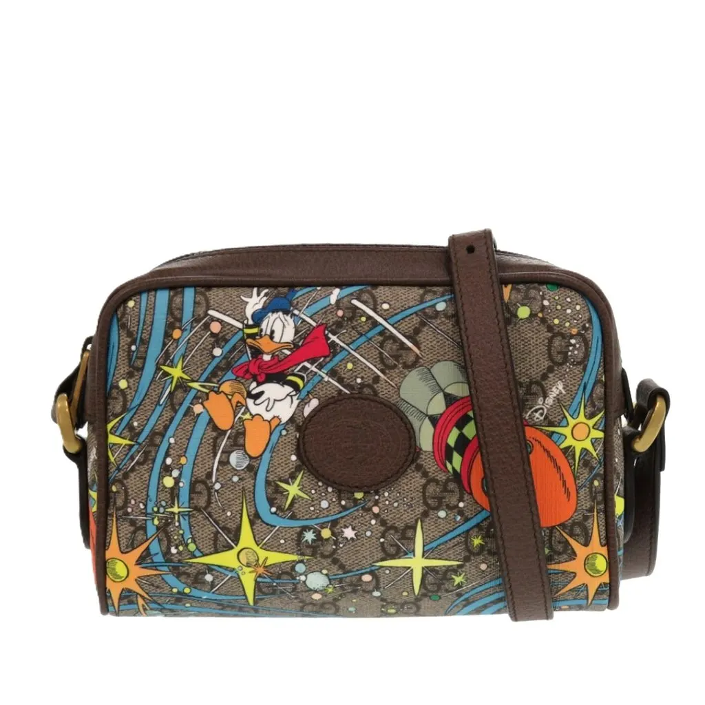 Gucci Disney GG Supreme Interlocking G Donald Duck Crossbody Beige Very good - Front View