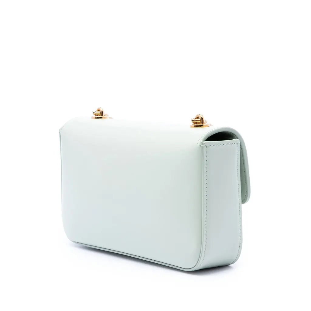 Celine Shiny Calfskin Triomphe Claude Chain Shoulder Bag Green Leather Very good - Back View