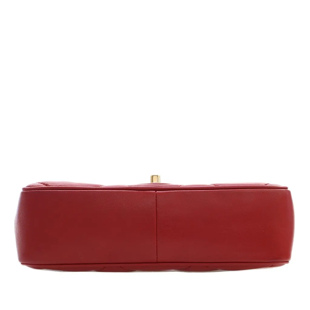 Chanel Small Lambskin Easy Carry Flap Red Leather Good - Box View