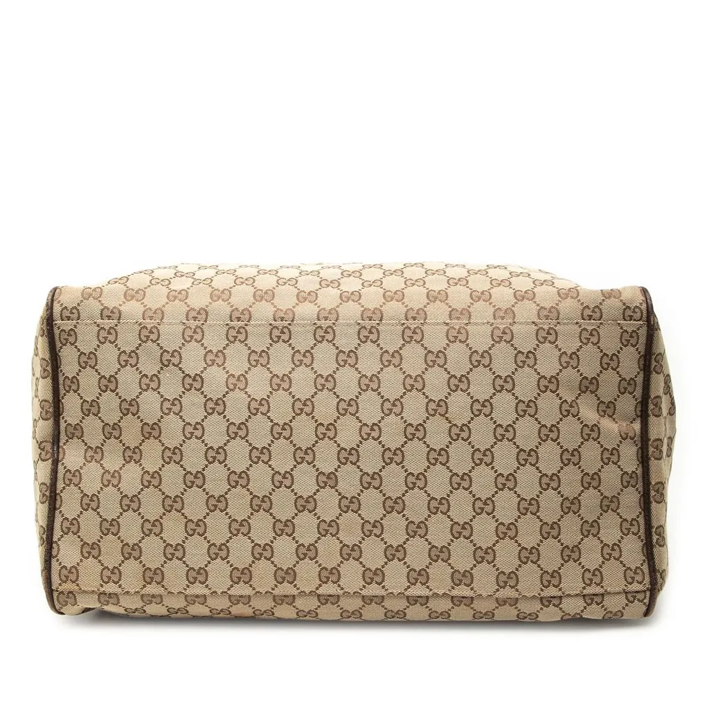 Gucci GG Canvas Web Duffle Bag Beige Very good - Inside View