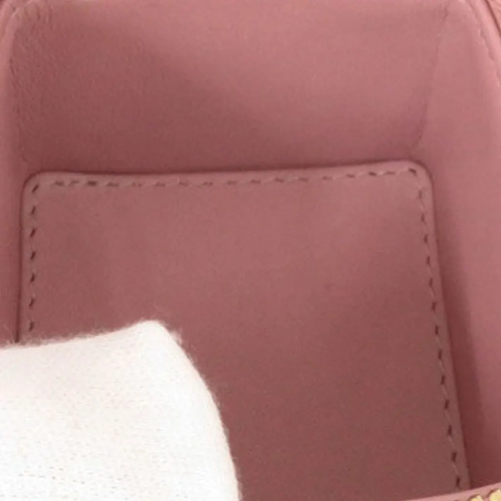 Dior Micro Patent Cannage Lady Dior Cube Pouch Pink Leather Very good - Model View