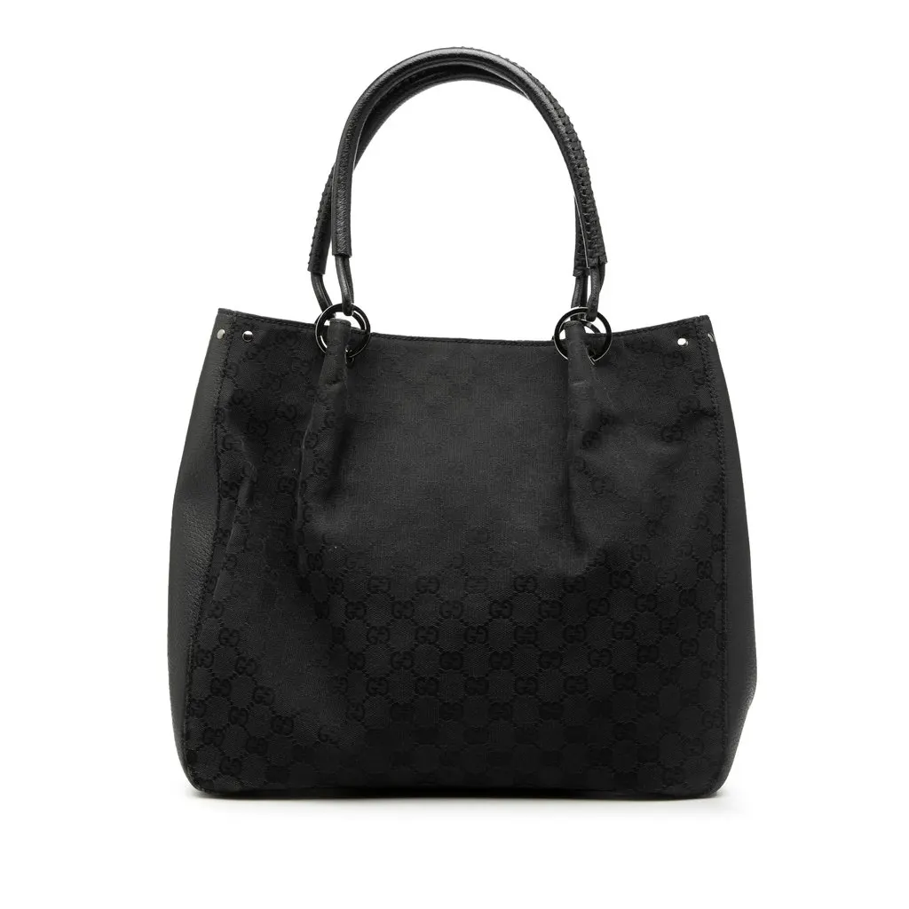 Gucci GG Canvas Tote Black Very good - Front View