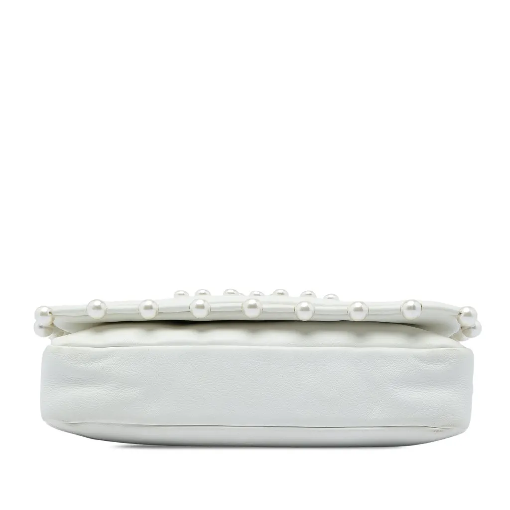 Chanel Lambskin Pearl Obsession Flap White Leather Very good - Inside View
