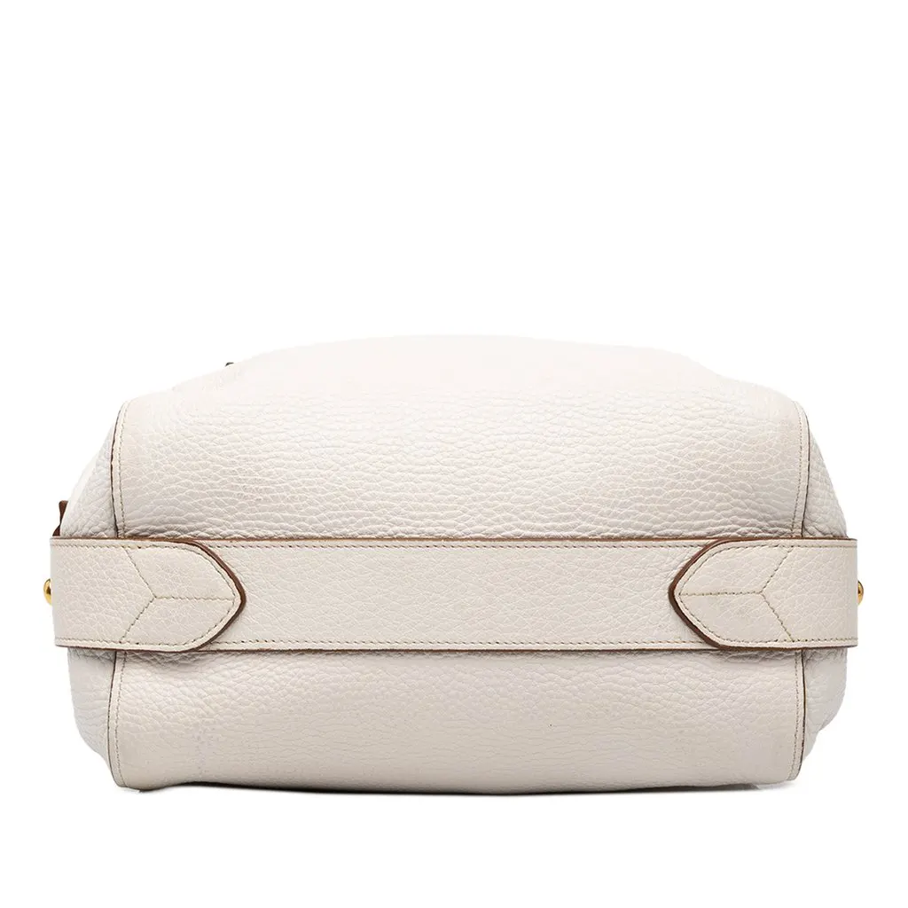 Prada Vitello Daino Zip Top Satchel White Leather Very good - Inside View