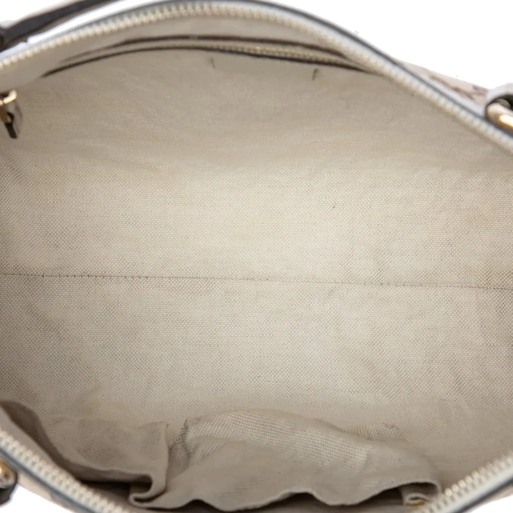 Gucci GG Canvas Web Mayfair Satchel Beige Very good - Model View