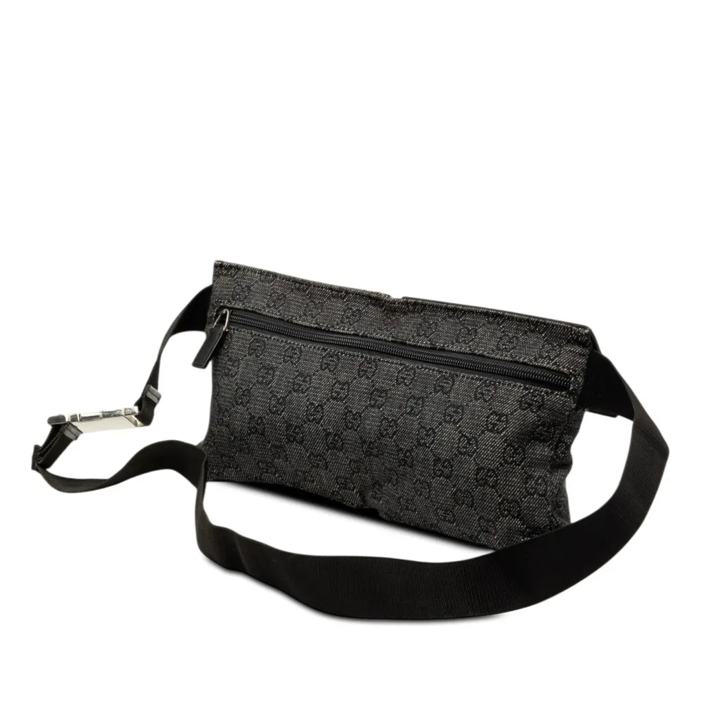 Gucci GG Denim Double Pocket Belt Bag MultiColor Very good - Back View