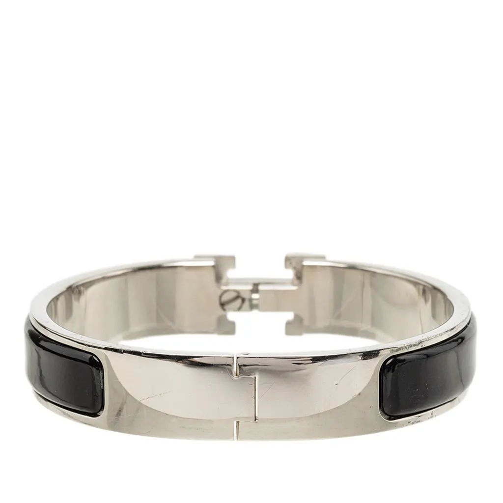 Hermès Narrow Enamel Clic H Bracelet PM Black Very good - Inside View