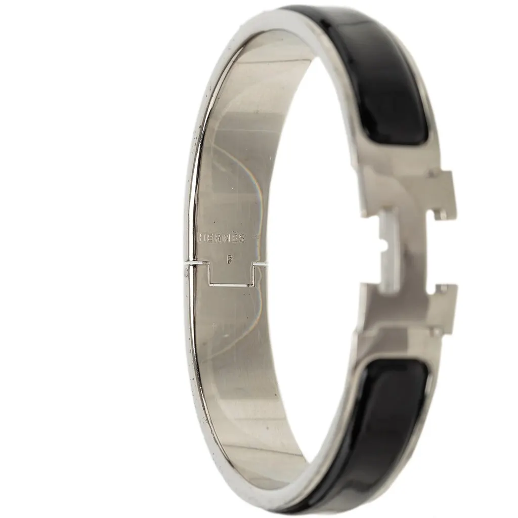 Hermès Narrow Enamel Clic H Bracelet PM Black Very good - Box View