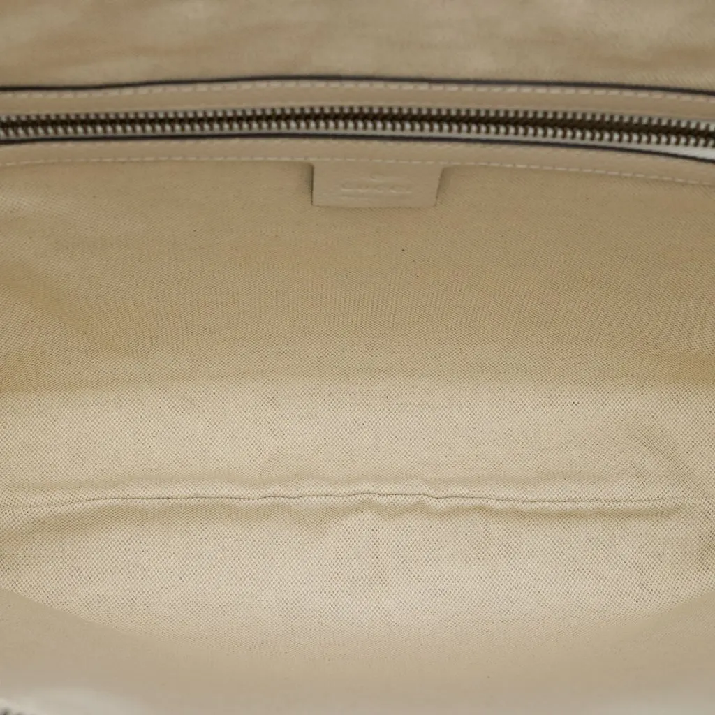 Gucci Grained Calfskin Logo Half Moon Crossbody Brown Leather Very good - Model View