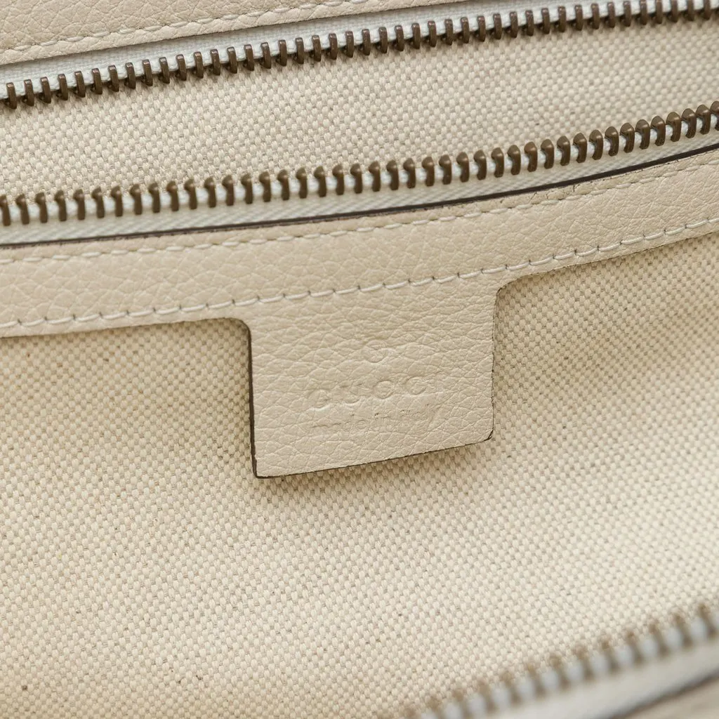 Gucci Grained Calfskin Logo Half Moon Crossbody Brown Leather Very good - Box View