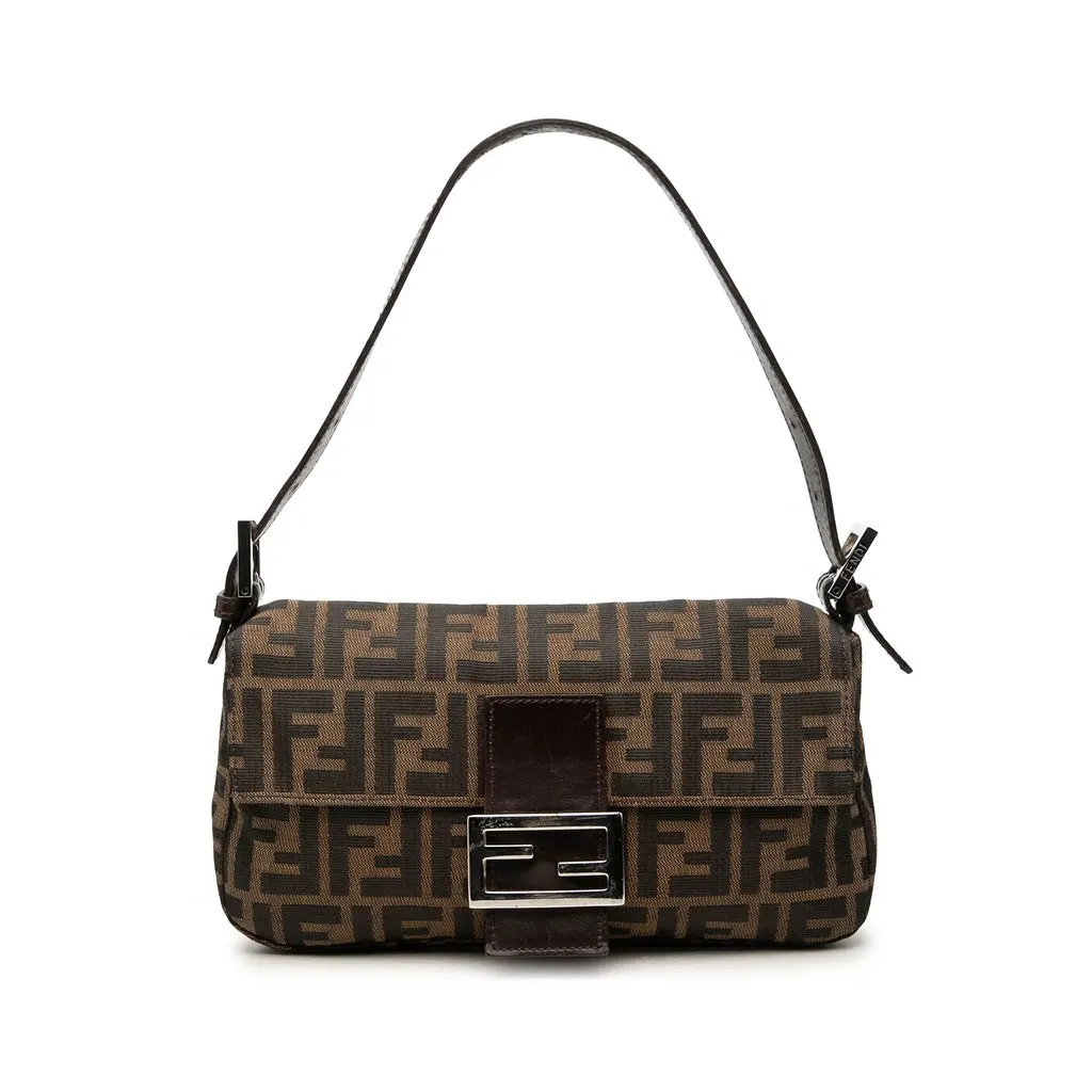 Fendi Zucca Canvas Baguette Brown Canvas Good - Front View