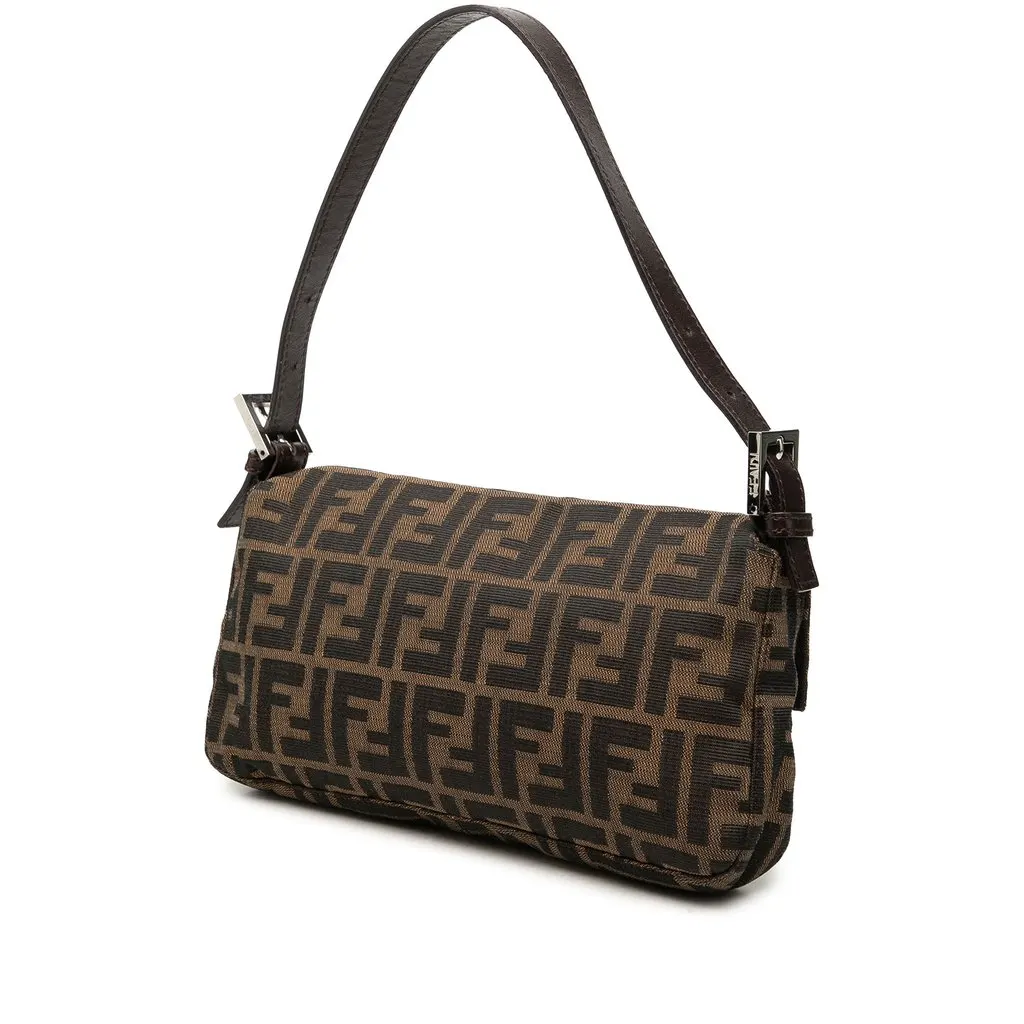 Fendi Zucca Canvas Baguette Brown Canvas Good - Back View