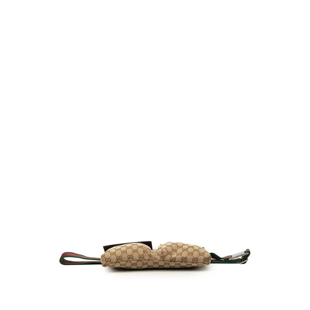Gucci GG Canvas Web Double Pocket Belt Bag Beige Very good - Inside View