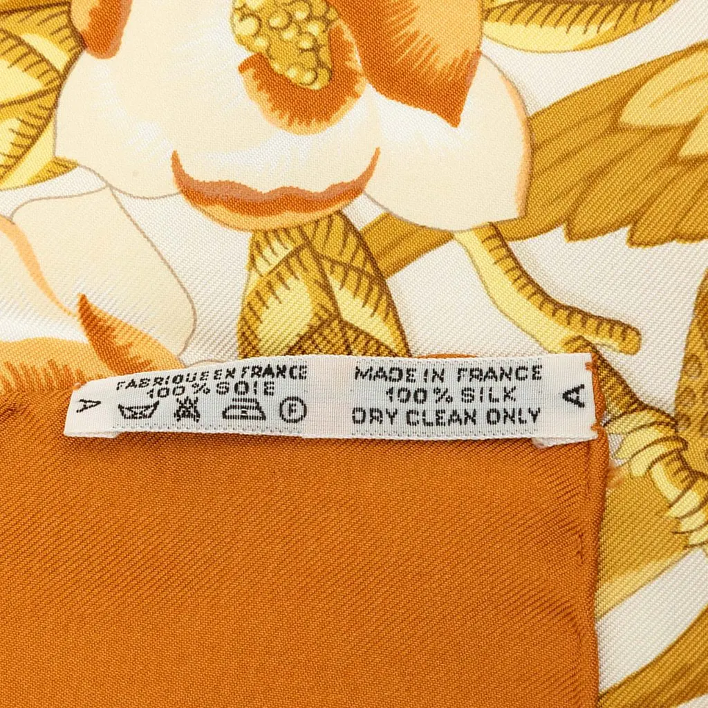 Hermès Caraibes Silk Scarf 90 White Very good - Inside View