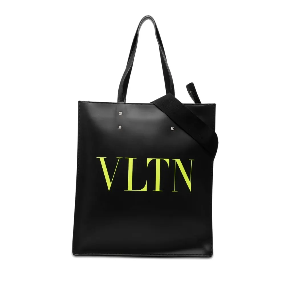 Valentino Calfskin Rockstud VLTN Tote Black Leather Very good - Front View
