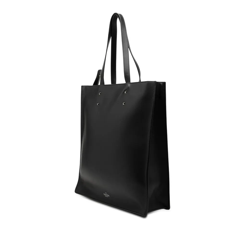 Valentino Calfskin Rockstud VLTN Tote Black Leather Very good - Back View