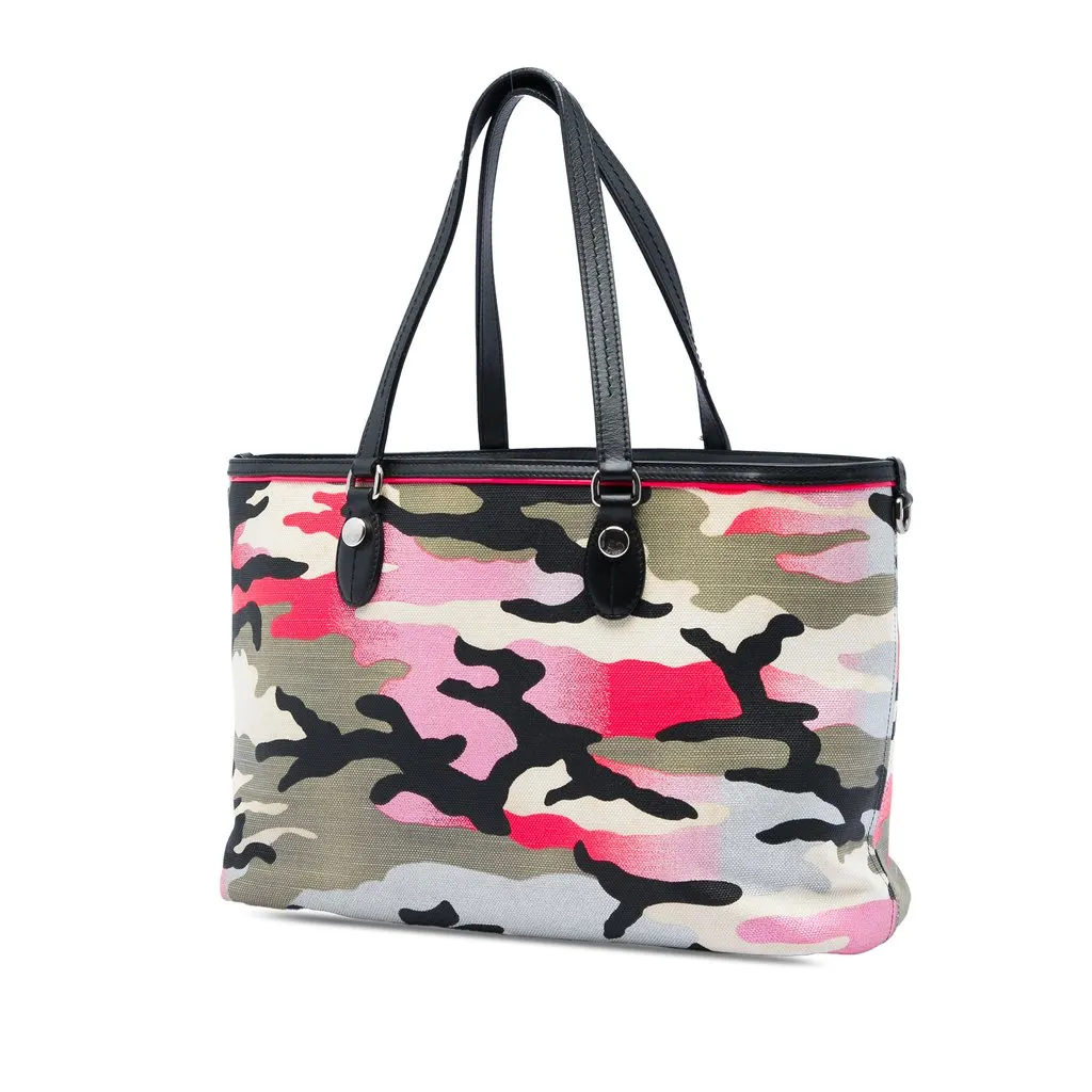 Dior Anselm Reyle Medium Canvas Camouflage Tote MultiColor Canvas Very good - Back View