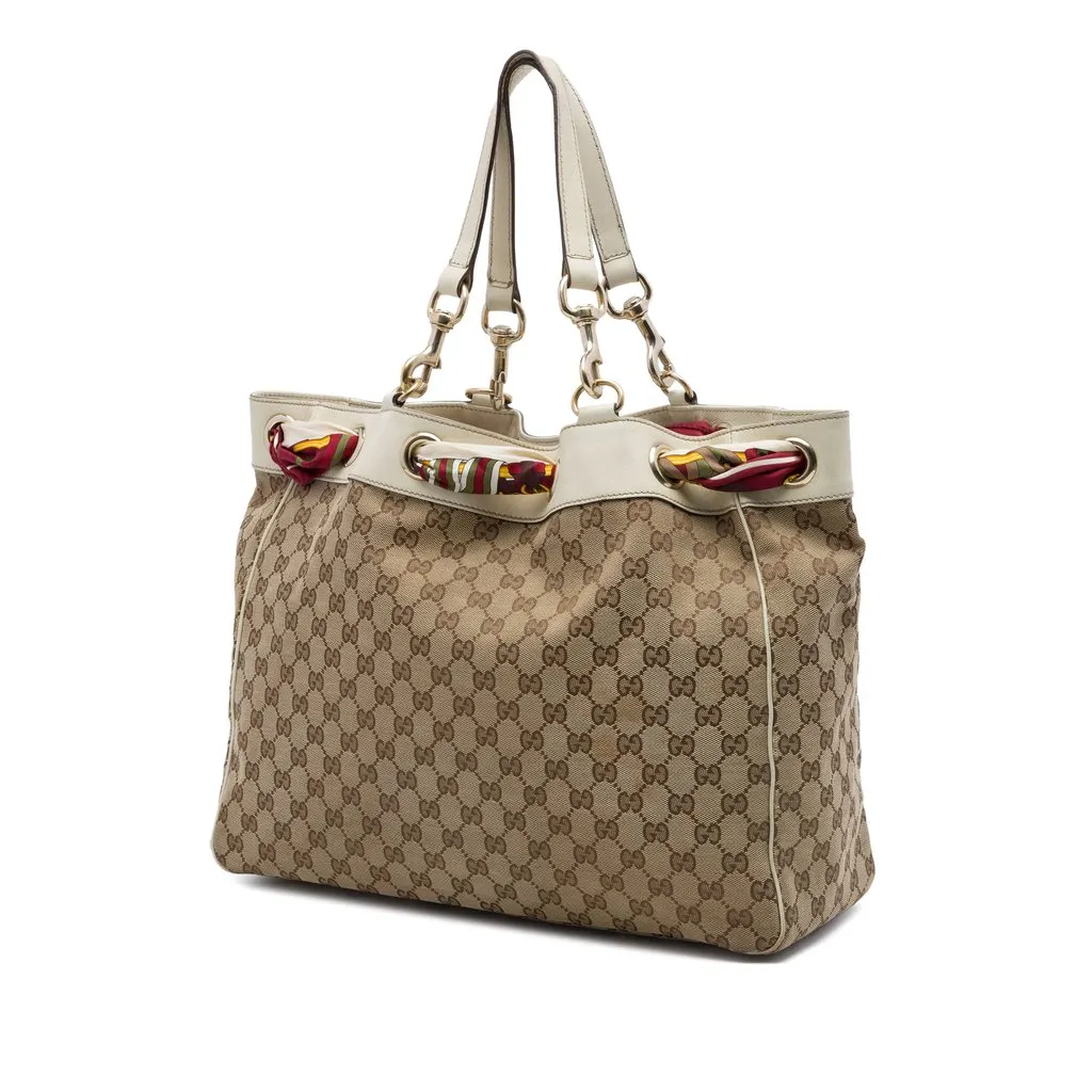 Gucci Large GG Canvas Positano Tote Beige Very good - Back View