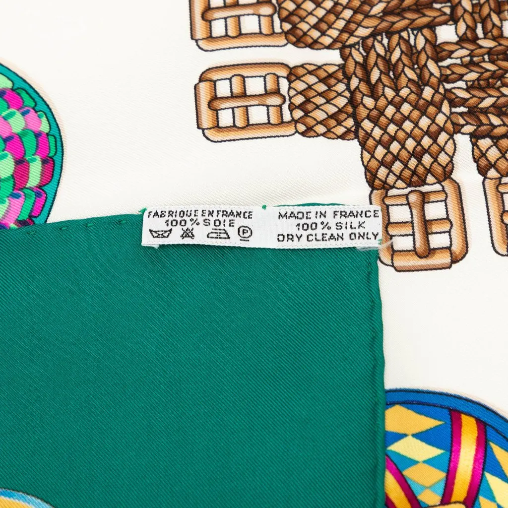 Hermès Les Rubans du Cheval Silk Scarf 90 White Never worn - Box View