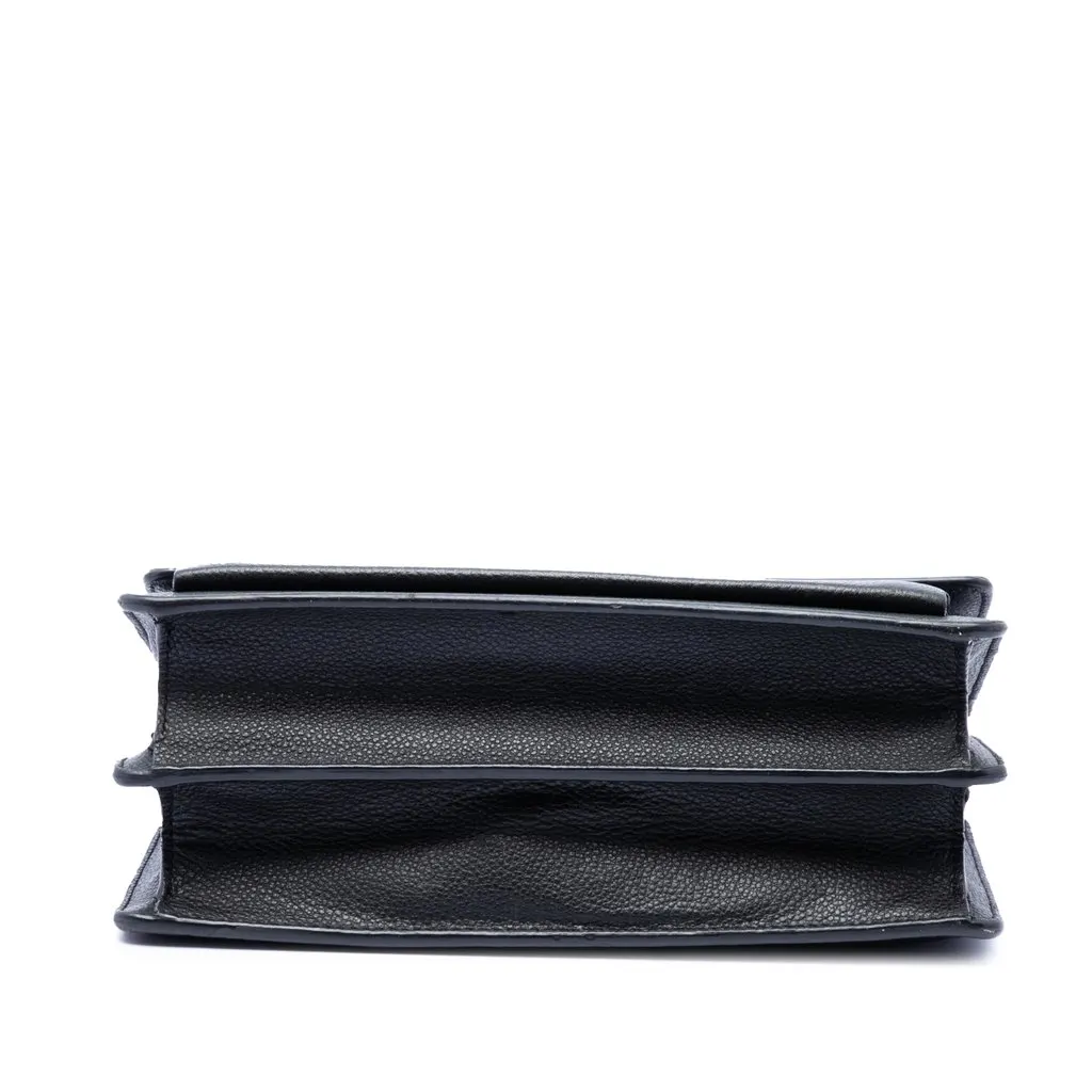 Saint Laurent Medium Grained Calfskin Monogram Sunset Crossbody Black Leather Very good - Inside View