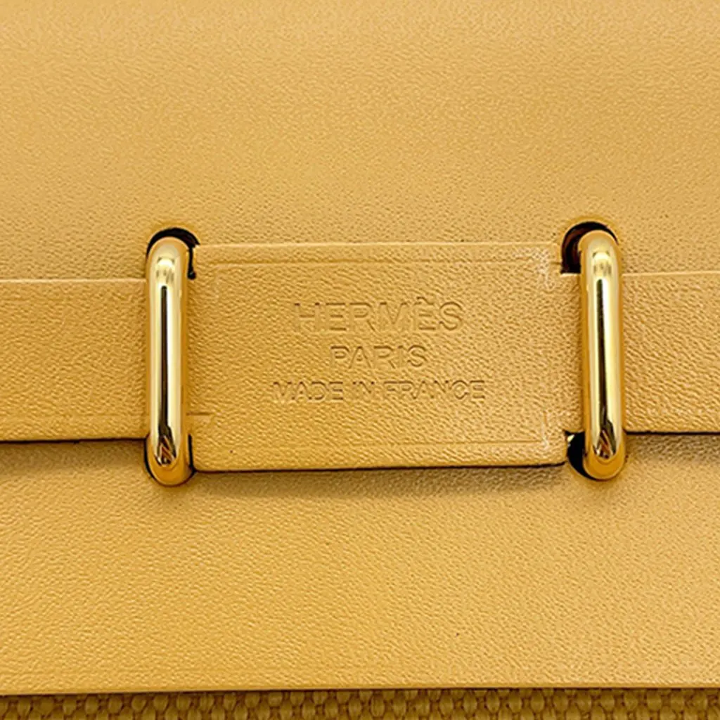 Hermès Military Toile and Vache Hunter Herbag Zip 20 Yellow Very good - Box View