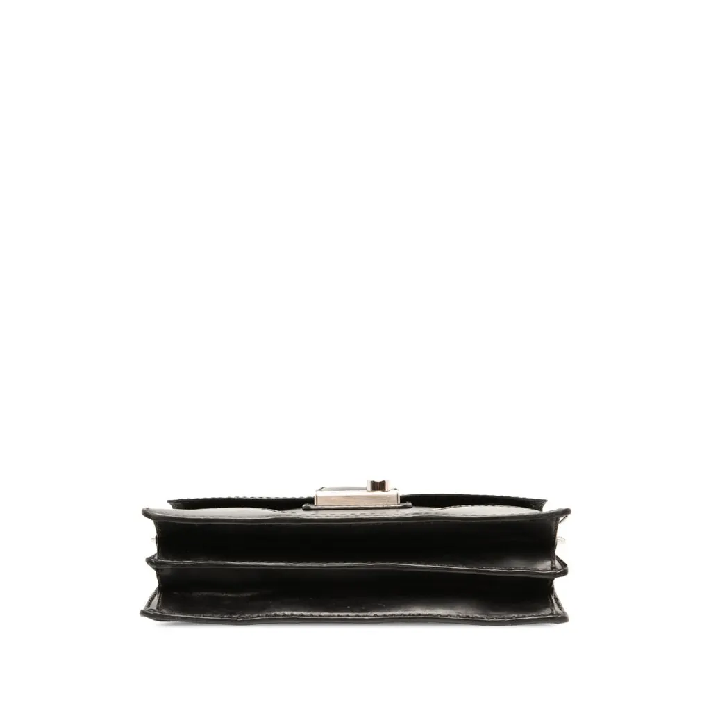 Prada Vitello Stitched Sound Lock Satchel Black Leather Very good - Inside View