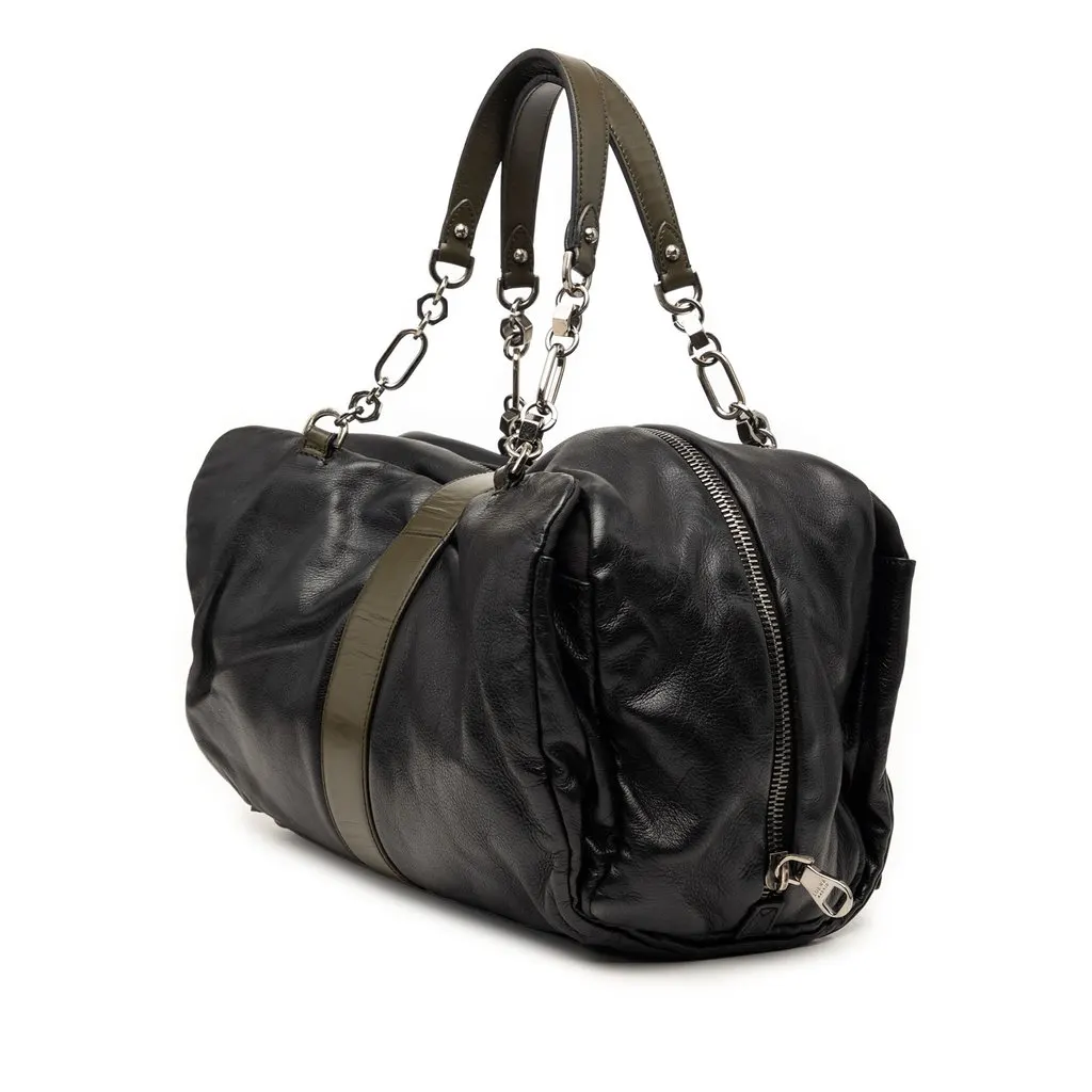 Loewe Bicolor Leather Laura 33 Handbag Black Leather Very good - Back View