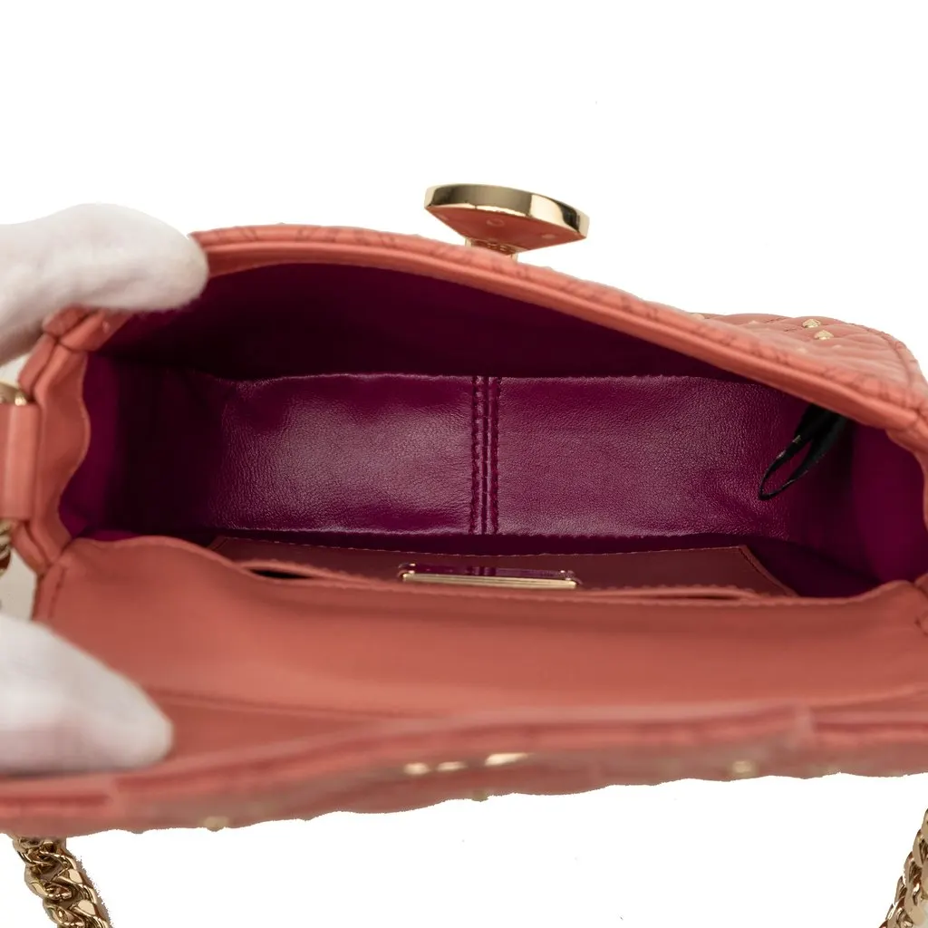 Bulgari Small Quilted Studded Leather Divas Dream Crossbody Pink Leather Very good - Model View