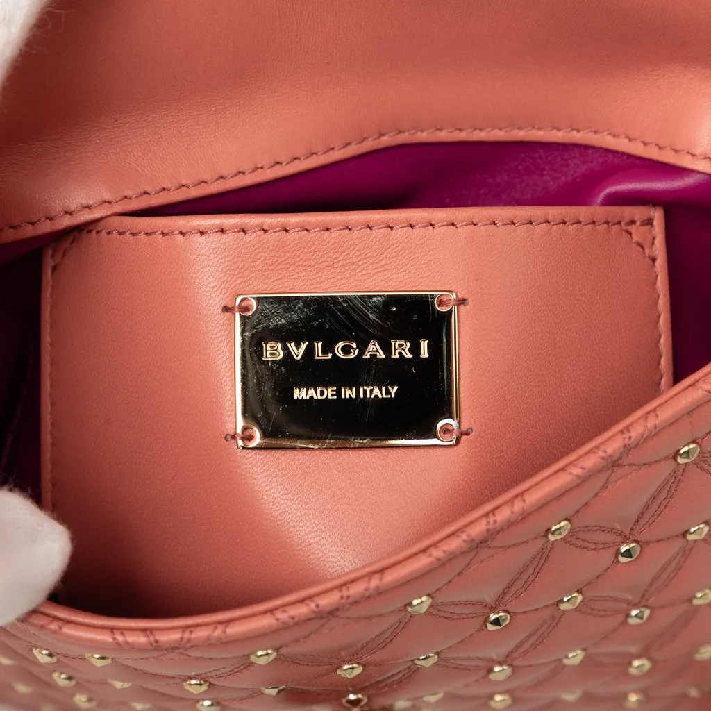 Bulgari Small Quilted Studded Leather Divas Dream Crossbody Pink Leather Very good - Box View