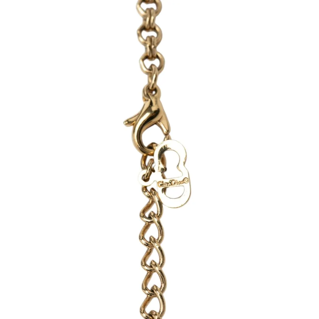 Dior Gold Plated CD Logo Strass Pendant Necklace Gold Metal Very good - Inside View