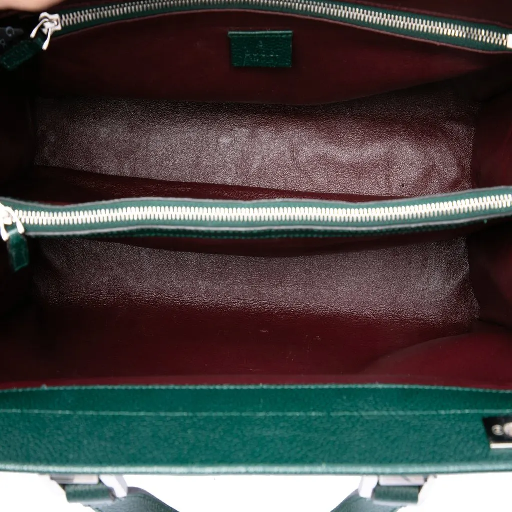 Gucci Medium Calfskin Zumi Top Handle Bag Green Leather Very good - Model View