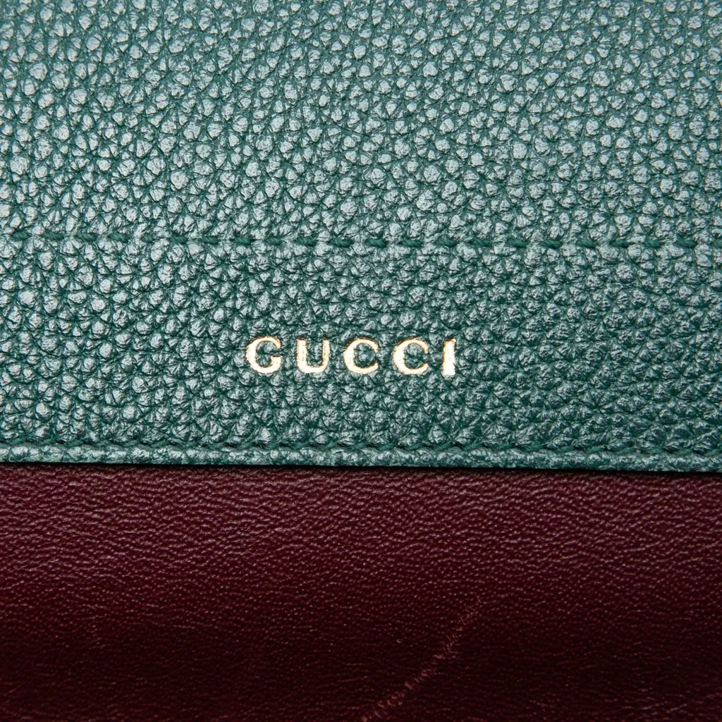 Gucci Medium Calfskin Zumi Top Handle Bag Green Leather Very good - Box View