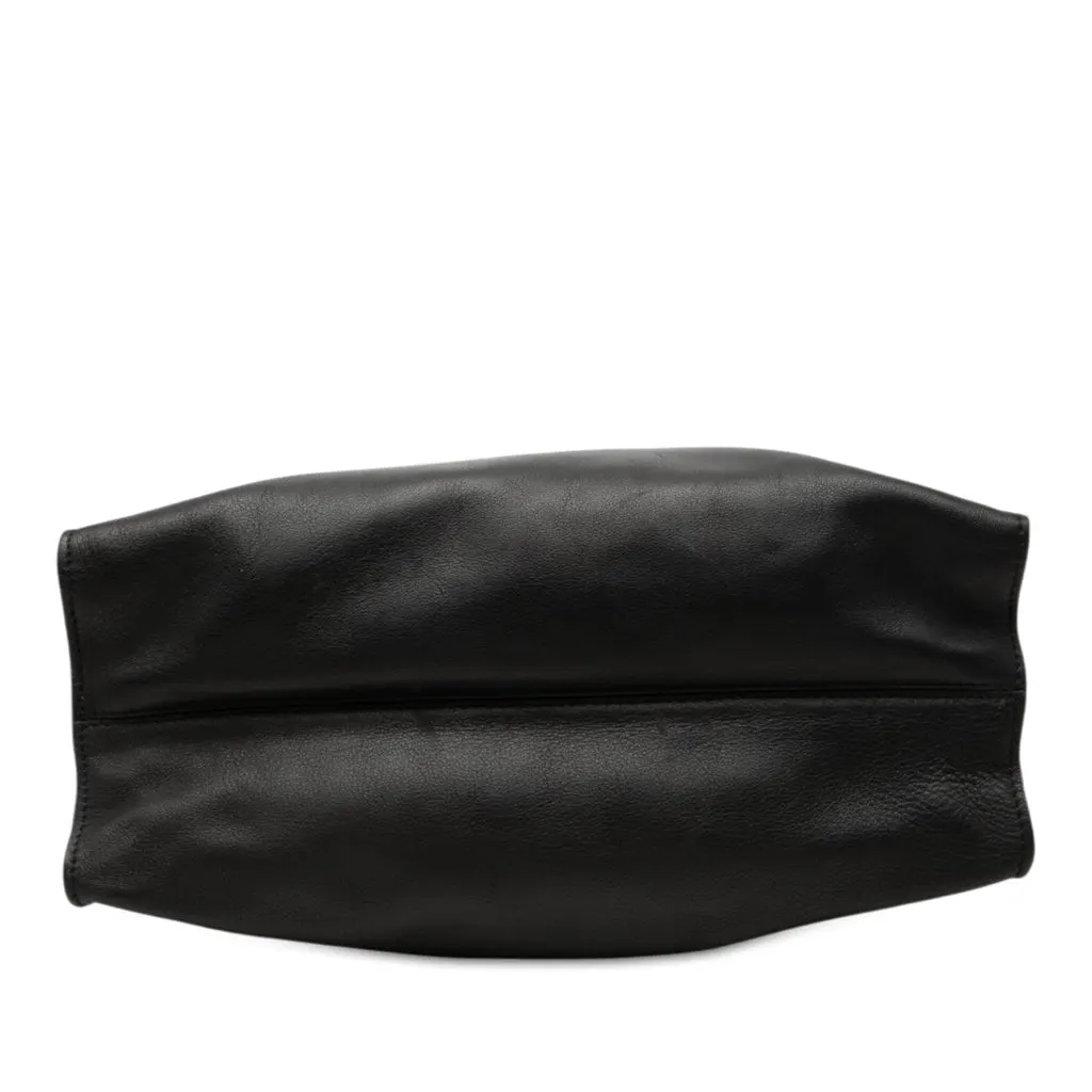 LOEWE Leather Flap Shoulder Bag Black Leather Very good - Inside View
