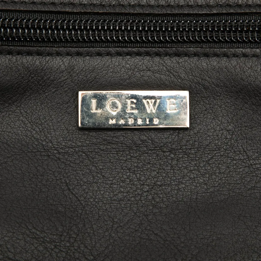 LOEWE Leather Flap Shoulder Bag Black Leather Very good - Box View