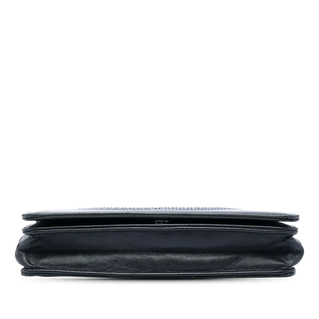 Chanel CC Patent Strass Embellished Wallet On Chain Black Leather Very good - Inside View